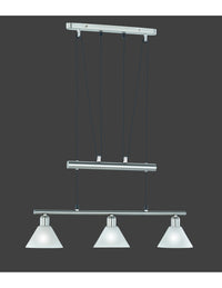 Sospensione 3 Luci Saliscendi Stamina Nichel L66 cm Trio Lighting