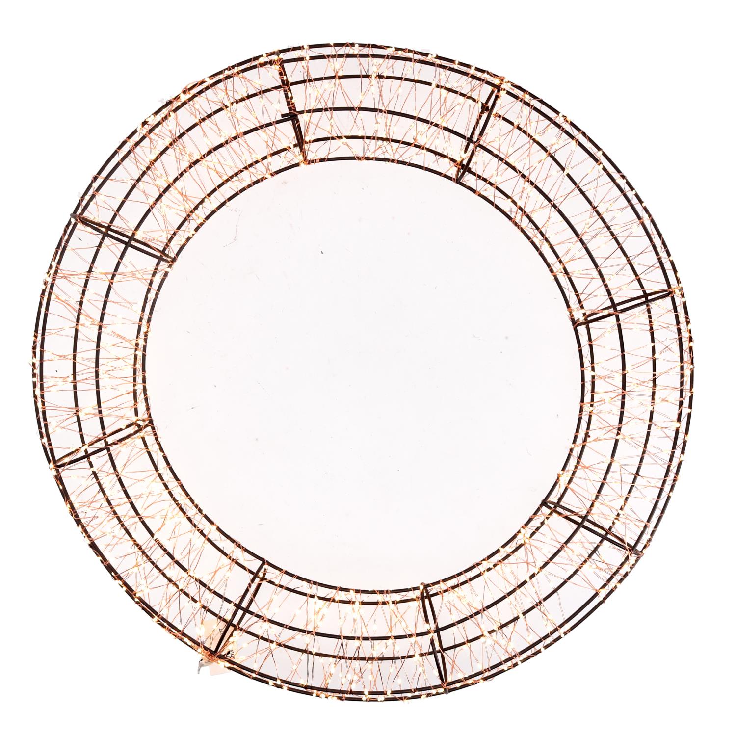 Ghirlanda 900 led metallo luce bianco caldo cm ø38h6,5