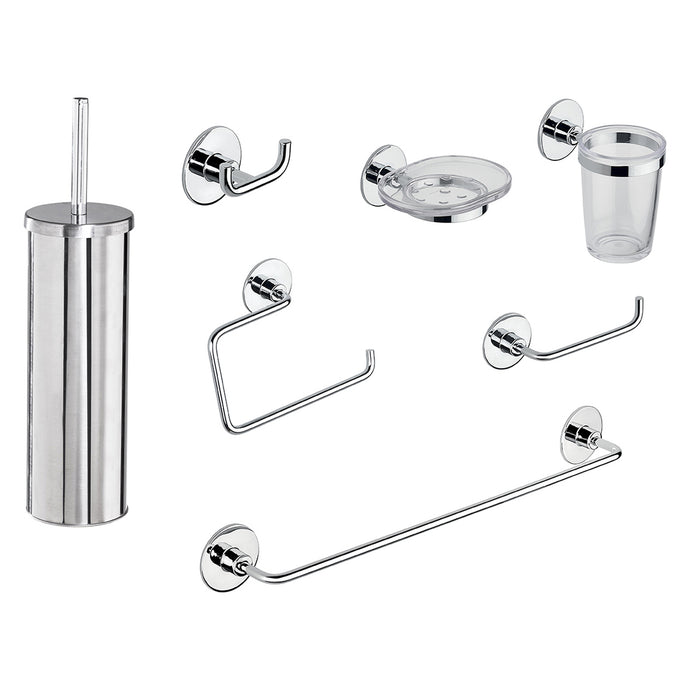 Set accessori bagno Wind biadesivo + vite cromo