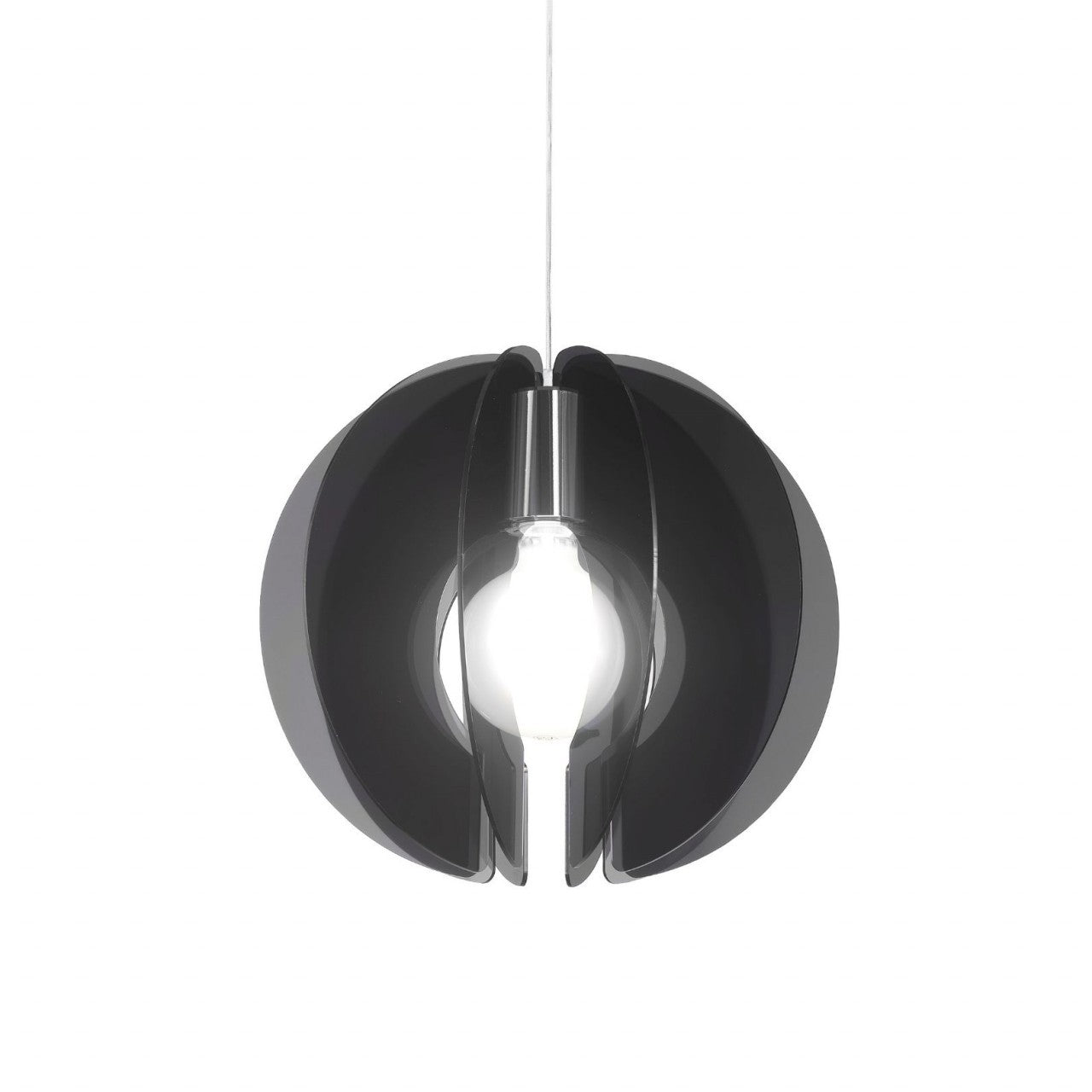 Sospensione Sirio Fumè in Metallo Cromato Cm. 40 x 40h