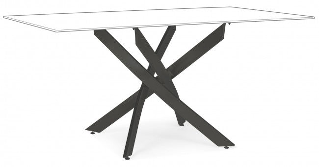 Base tavolo nero 160x90 cm in acciaio