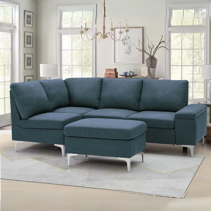 Divano angolare sinistro grigio 218x172x87