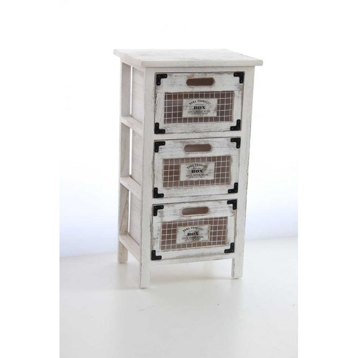 Mobile cassettiera Home bianco  3 cassetti  cm 34 x 25 x 62 h