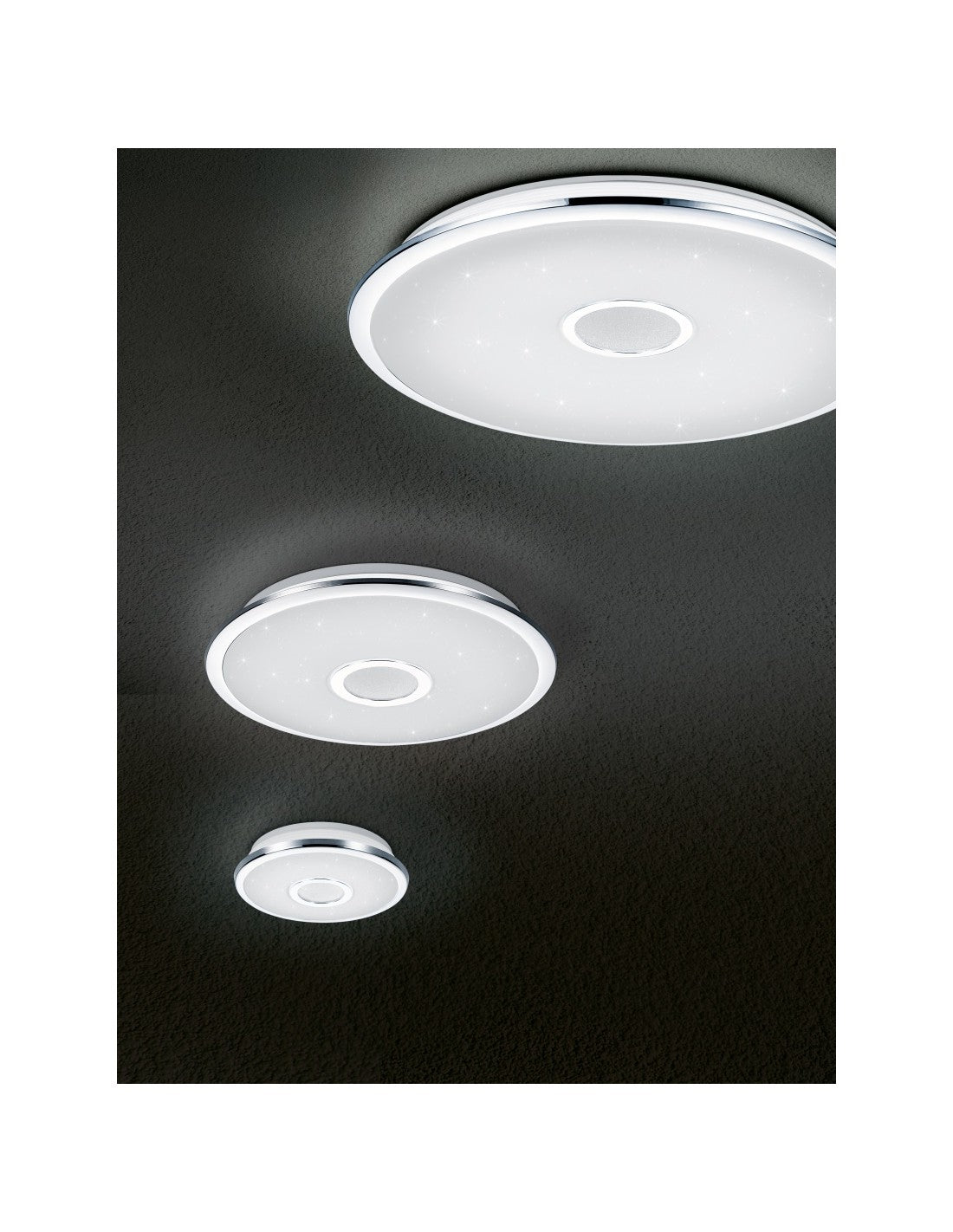Plafoniera Multifunzionale Disco Led Osaka Ø42 cm Cromo Trio Lighting