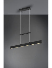 Sospensione Paros Doppia Luce Led Dimmerabile Nero L90 cm Trio Lighting