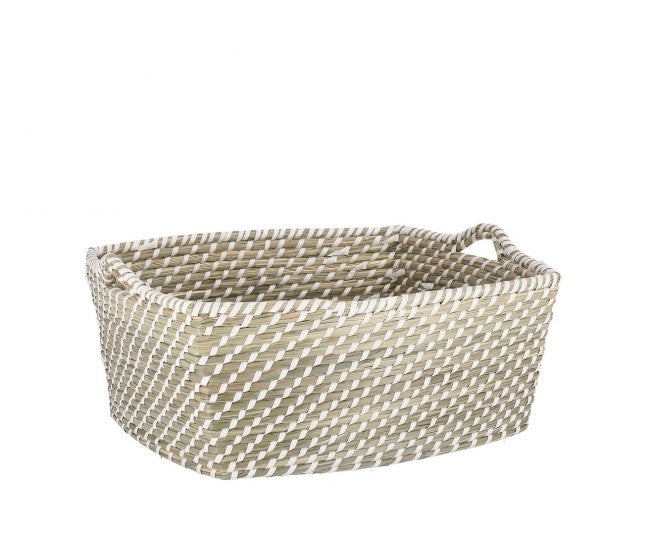 4x Cesta rettangolare bianca 41x32x18h