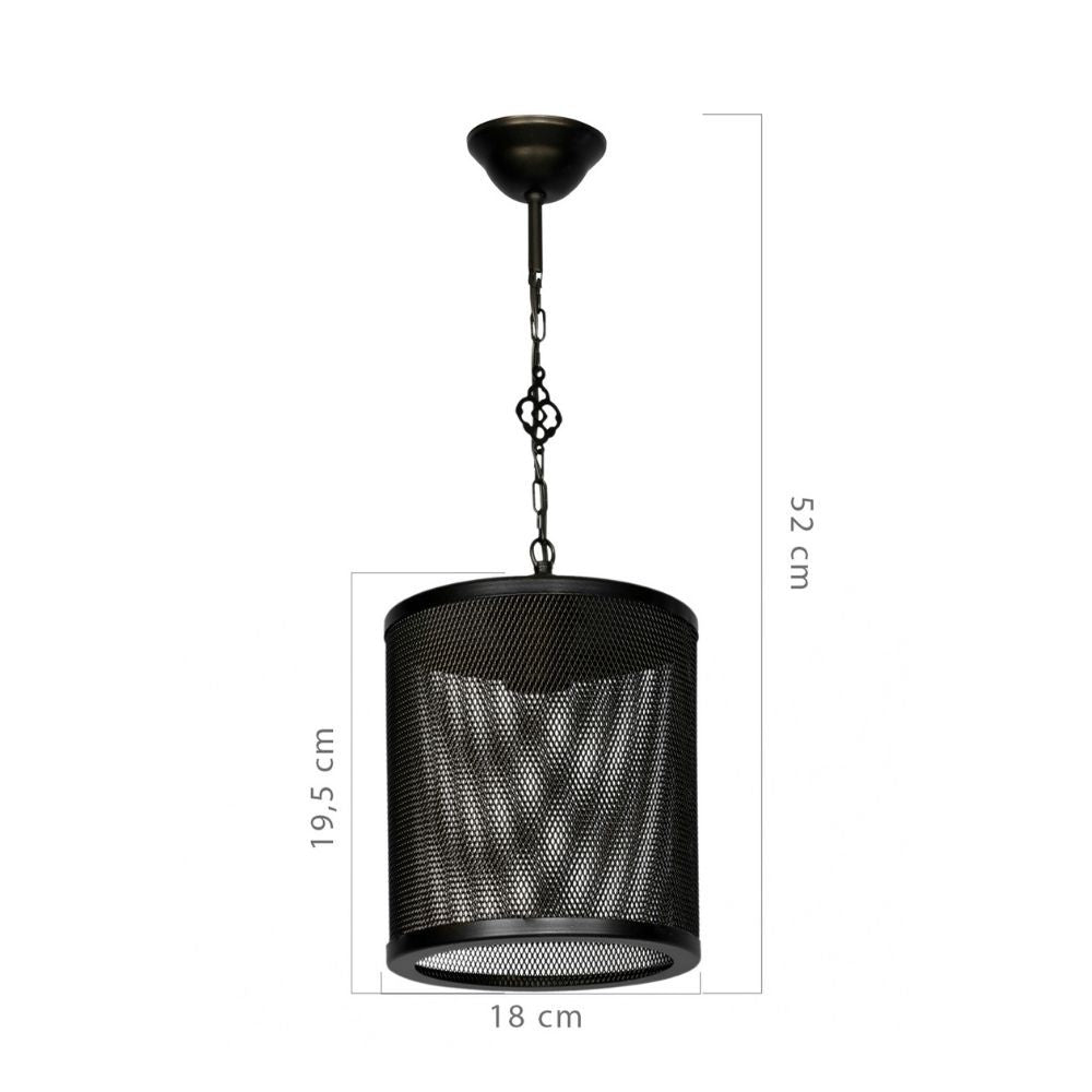 Lampada a sospensione Nadra MDL3857 in metallo reticolato nero EFFEZ