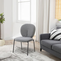 2X Sedia da pranzo Sirio tessuto teddy grigio H94xL53xP39