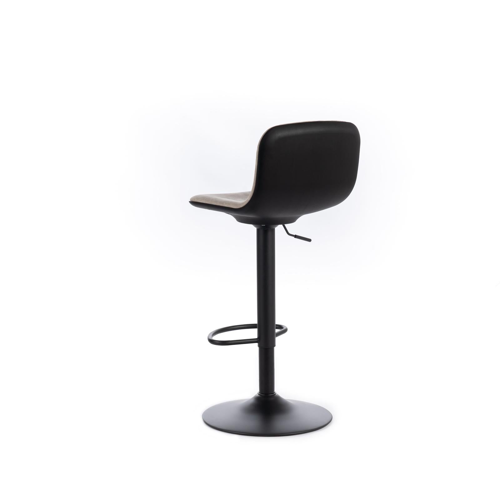 2x Sgabello in microfibra beige con struttura in metallo 39x45x86/102h cm