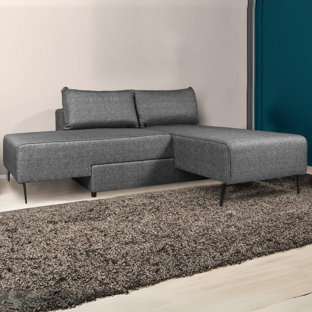 Divano letto angolare grigio 290x85
