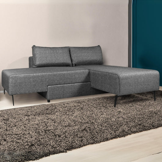 Divano letto angolare grigio 290x85