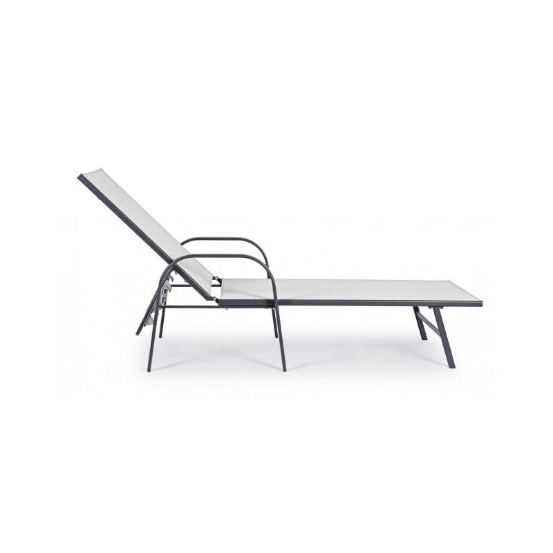 Lettino Arent in acciaio e con braccioli antracite  cm 69h