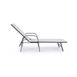 Lettino Arent in acciaio e con braccioli antracite  cm 69h