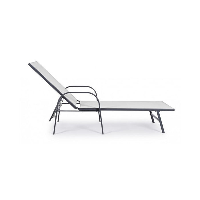 Lettino Arent in acciaio e con braccioli antracite  cm 69h