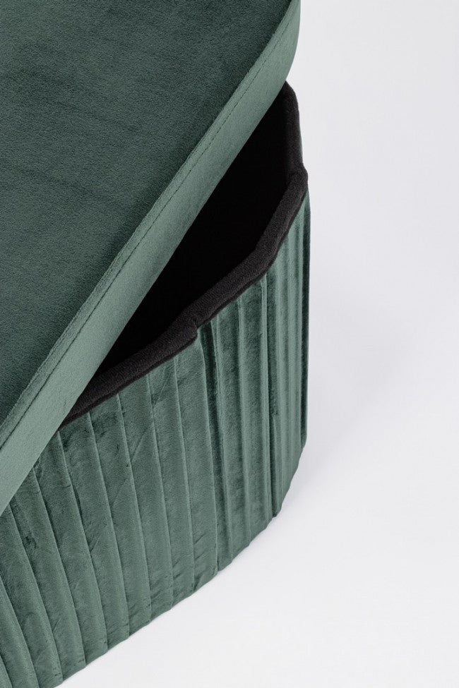 2x Pouf in velluto verde 76x38x38