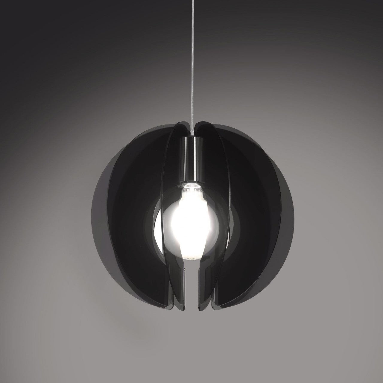 Sospensione Sirio Fumè in Metallo Cromato Cm. 40 x 40h