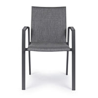 Sedia da giardino antracite con braccioli Bizzotto