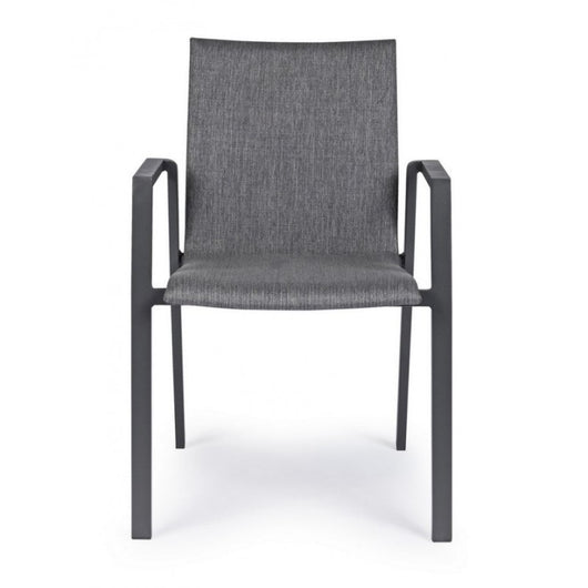 Sedia da giardino antracite con braccioli Bizzotto