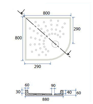 Piatto Doccia H6 Angolare In Ceramica Dianhydro
