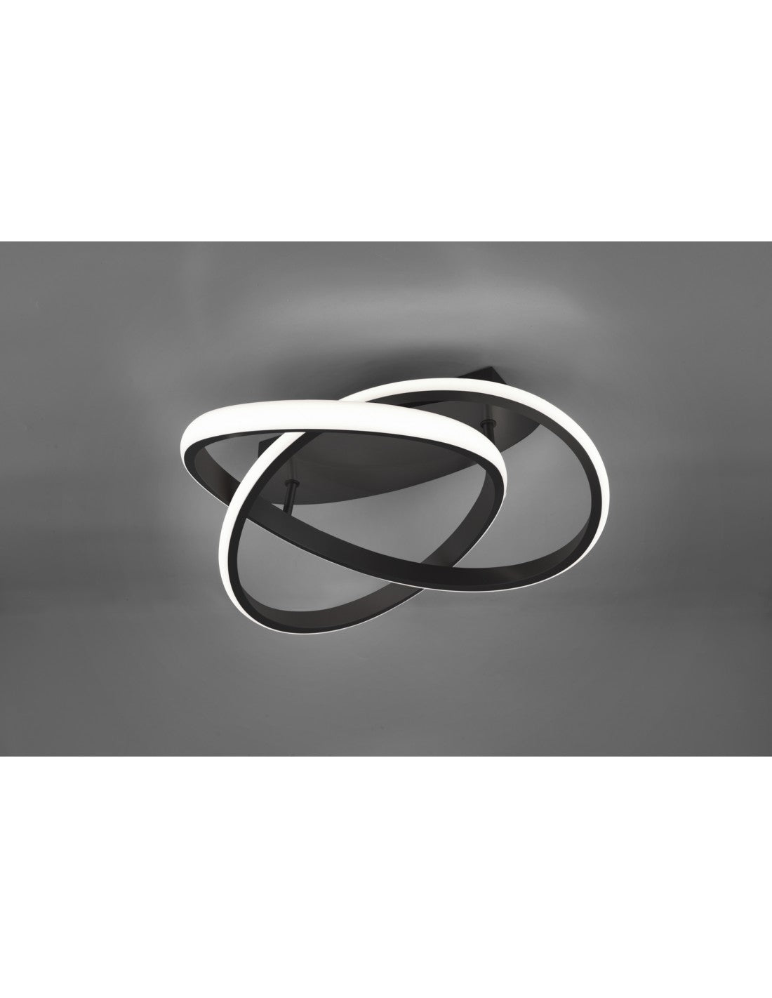 Plafoniera Course Antracite Spirale Led 18w Dimmerabile Ø45 cm Trio Lighting