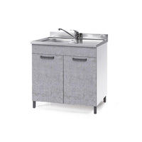 Sottolavello per cucina grigio cemento 2 ante Cm 80x50xH 85