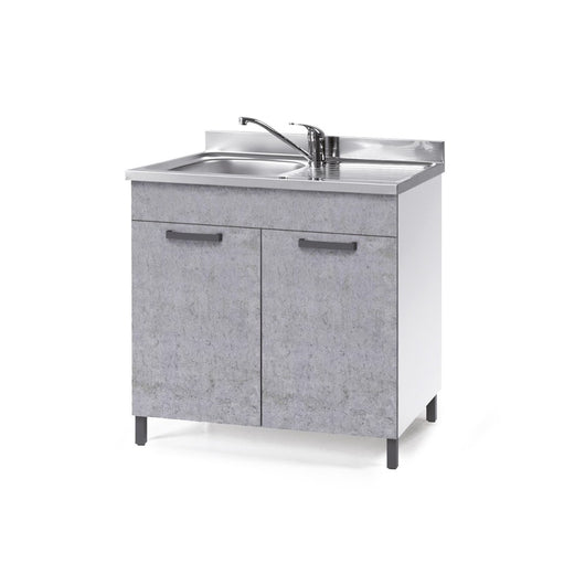 Sottolavello per cucina grigio cemento 2 ante Cm 80x50xH 85