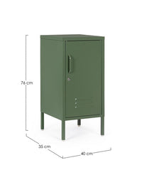 Comodino verde 40x35x76h in acciaio