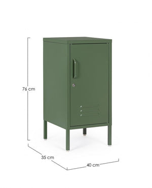 Comodino verde 40x35x76h in acciaio