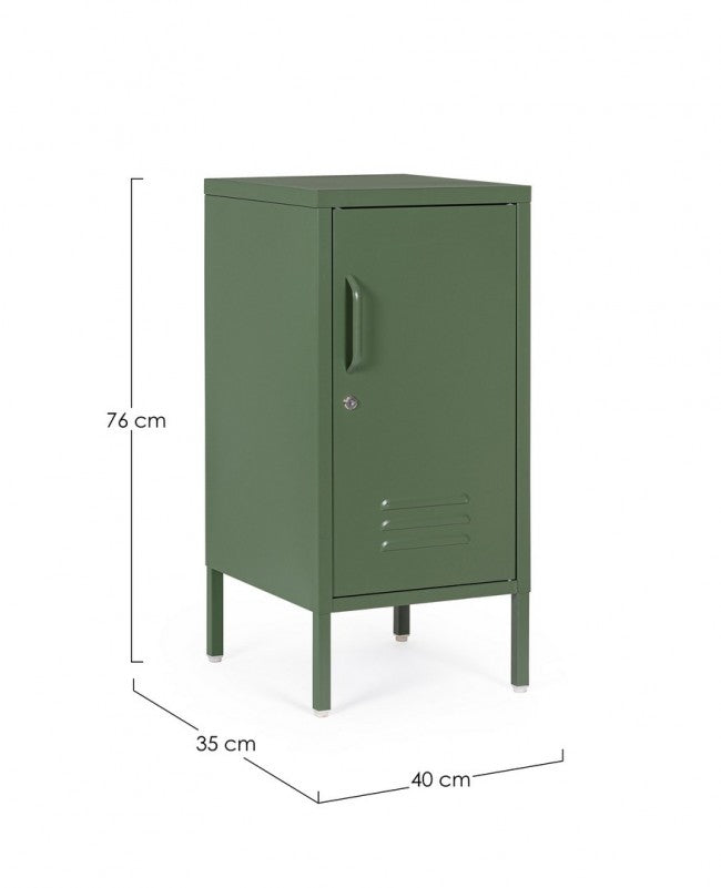 Comodino verde 40x35x76h in acciaio