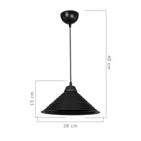 Lampada da soffitto Sava ASZ1617 con paralume in metallo nero H48xL28