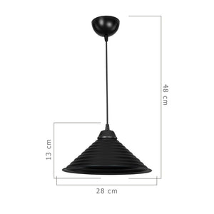 Lampada da soffitto Sava ASZ1617 con paralume in metallo nero H48xL28