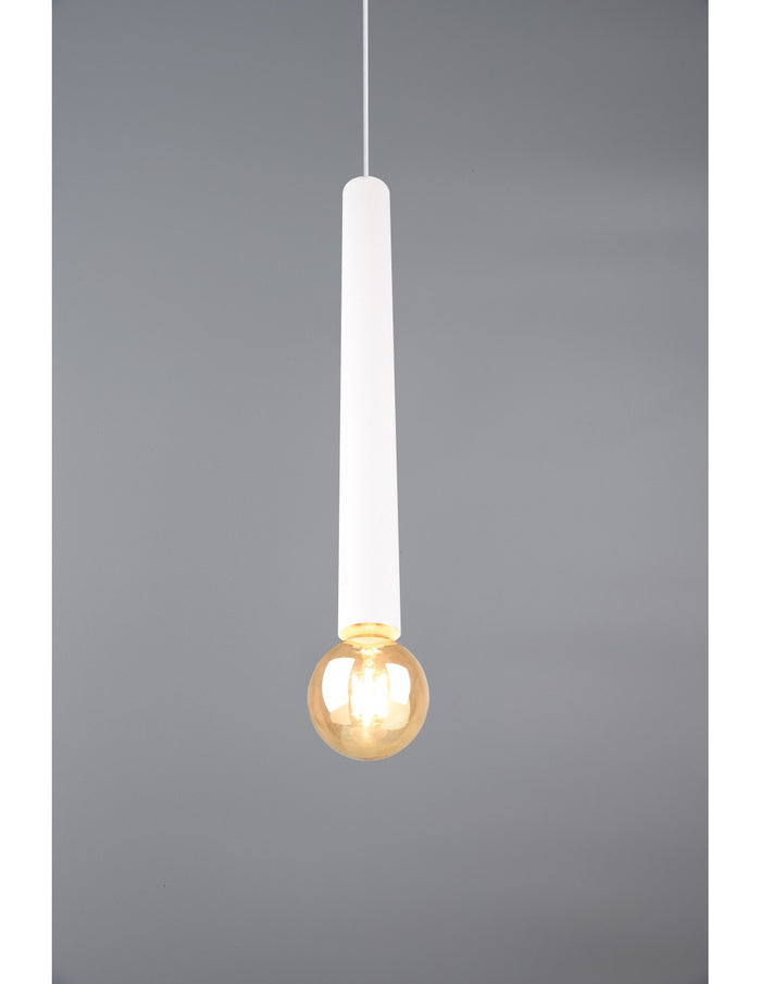 Sospensione Singola Tubolare Bianco Clermont Trio Lighting