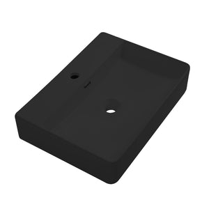 Lavabo ceramica 60x42x13 cm nero opaco