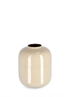 2x Vaso velma beige D.15x19h in metallo