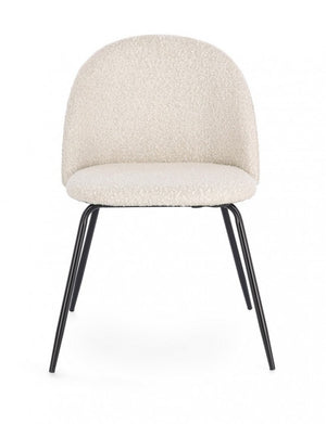 4x Sedia nera/avorio 49x55x77h 46h1 in bouclé