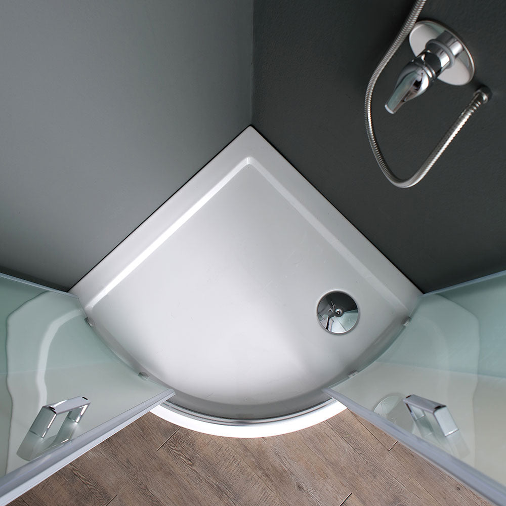 Cabina doccia semicircolare 90x90 cm vetro satinato