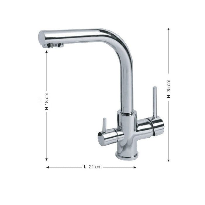 Rubinetto miscelatore per lavabo finitura cromo h.25x21 cm EFFEZ