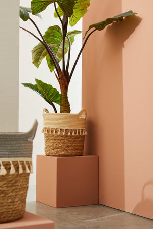 3x Cesta in fibre naturali D.24x25h, D.30x31h, D.32x35h