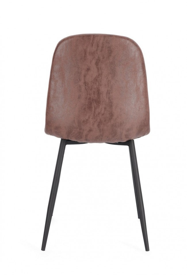 4x Sedia in ecopelle cognac 52,5x42,5x90