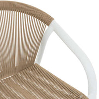 Sedia con braccioli impilabili in alluminio e poliestere bianco miele - L. 565 x P. 615 x H. 80 cm