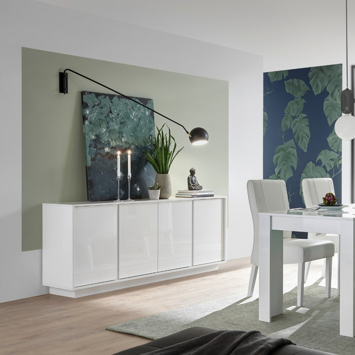 (2c) Madia bianca lucida 180x79x43 cm