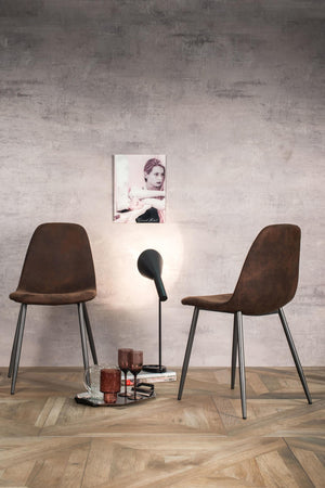 4x Sedia in similpelle vintage e seduta moka 450x84h cm