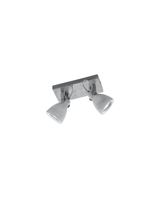Lampada 2 Luci Spot Parete-Soffitto Concrete Cemento Trio Lighting