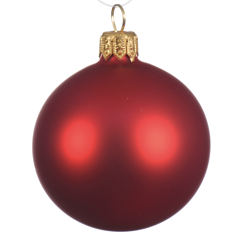 Box Da 4 Palline Di Natale Rossa Opaca Ø10 Cm