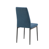 4X Sedia da pranzo Adara in tessuto blu H89xL63.5xP44