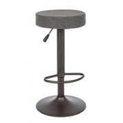 Sgabello vintage Bar Piper grigio scuro in ecopelle