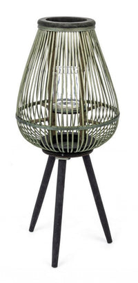 4x Lanterna Treppiede Bamboo Ver-Nero H61.5