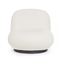 Poltrona girevole bianco bouclé 81x95x71