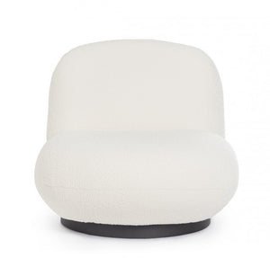 Poltrona girevole bianco bouclé 81x95x71