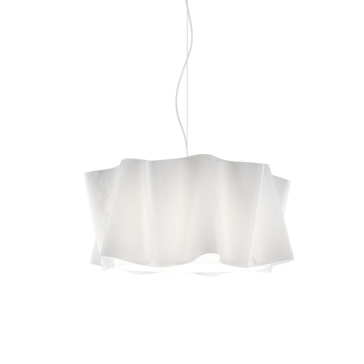 Sospensione Bianco in Metallo Cromato Cm. 50 x 27h